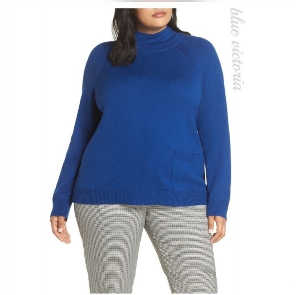 Halogen Mockneck Sweater Royal Blue